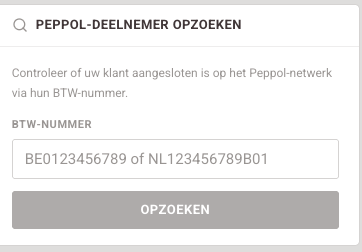 Peppol-deelnemer opzoeken