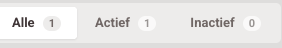 Alle · Actief · Inactief